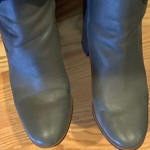 Grey Leather Boots Size 8.5
